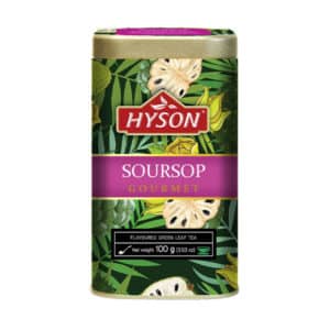Prémiový cejlónsky sypaný zelený čaj ochutený 100g v plechovke HYSON Soursop Gourmet