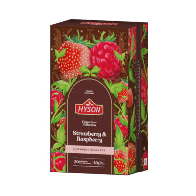 HYSON Strawberry & Raspberry, čierny čaj ochutený 40g (20 porcií x 2g)