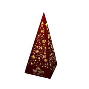 Červená pyramída THURSON, pyramídový čaj vo vianočnom balení.
