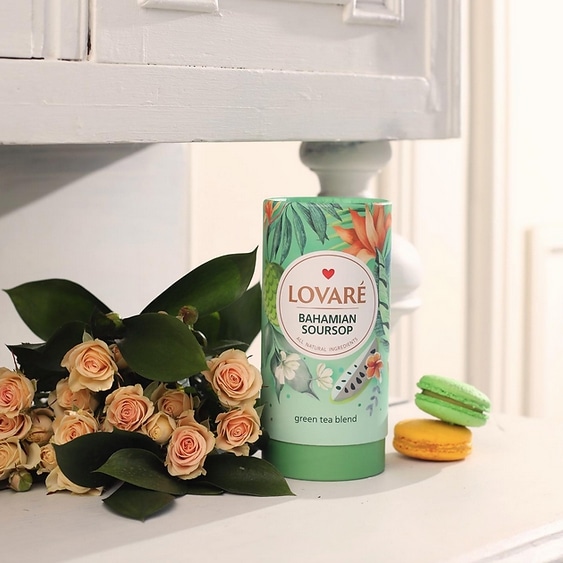 Prémiový sypaný zelený čaj ochutený LOVARÉ Bahamian Soursop 80g