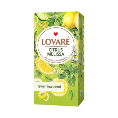 LOVARÉ Citrus Melissa, zelený čaj s príchuťou 36g (24 porcií)
