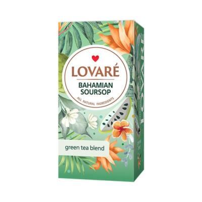 LOVARÉ Bahamian Soursop, zelený čaj jemný s príchuťou 36g (24 porcií)