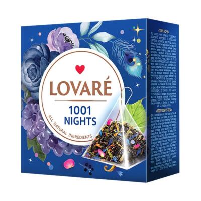 LOVARÉ 1001 Nights, čierny a zelený čaj s príchuťou 30g (15 pyramíd)