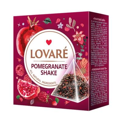 LOVARÉ Pomegranate Shake, čierny čaj s príchuťou 30g (15 pyramíd)