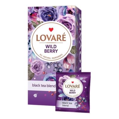 Prémiový čierny porciovaný čaj s príchuťou - LOVARÉ Wild Berry
