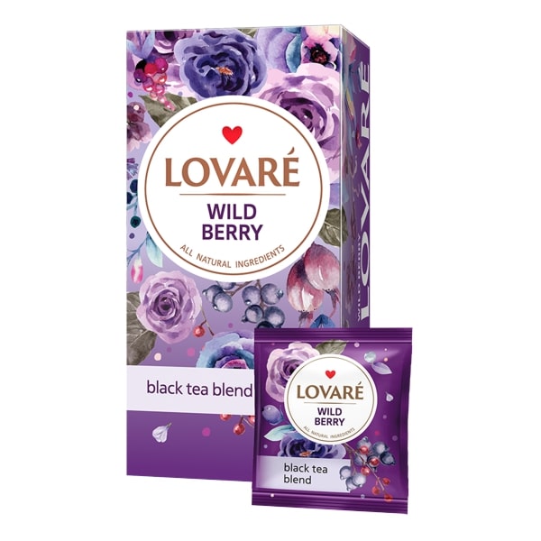 Prémiový čierny porciovaný čaj s príchuťou - LOVARÉ Wild Berry