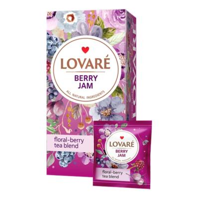 Prémiový porciovaný bylinkový čaj s príchuťou LOVARÉ Berry Jam