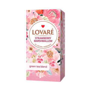 Prémiový zelený čaj s príchuťou - LOVARÉ Strawberry Marshmallow