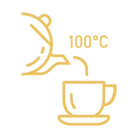 Príprava čaju, zalejte vriacou vodou o teplote 100°C.