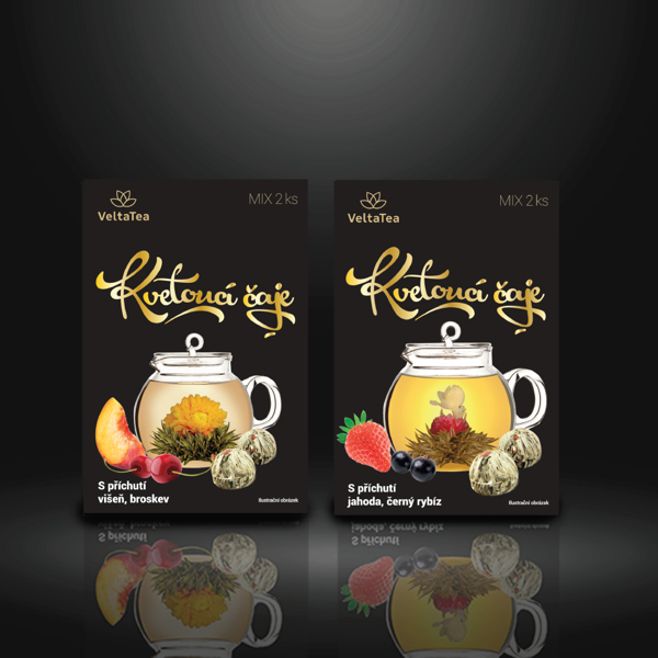 Kvitnúci čaj, mix 2ks (2 x 6g). Rôzne príchute.