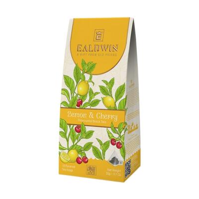 Čajové pyramídy cejlónskeho čaju Ealdwin Lemon & Cherry