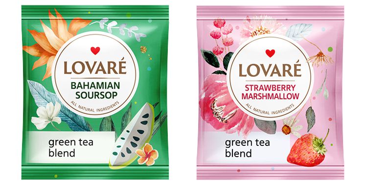 Porciované zelené čaje z kolekcie Lovaré Green Tea Assorted
