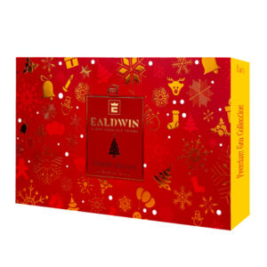 Vianočná kolekcia prémiových porciovaných čajov EALDWIN Winter Majetic Red Collection, 40 sáčkov