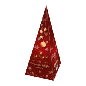 Ealdwin Vianočná Pyramída Červená, porciovaný čierny čaj ochutený, 15 sáčkov