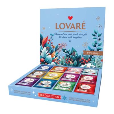 Exkluzívna kolekcia porciovaných čajov v krásnej kazete Lovaré Winter Flowers and Tea, obsahuje 60 čajových sáčkov.