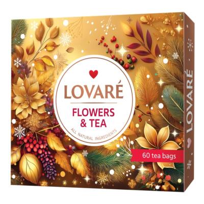 Exkluzívna kolekcia porciovaných čajov v krásnej kazete Lovaré Winter Flowers and Tea, obsahuje 60 čajových sáčkov.