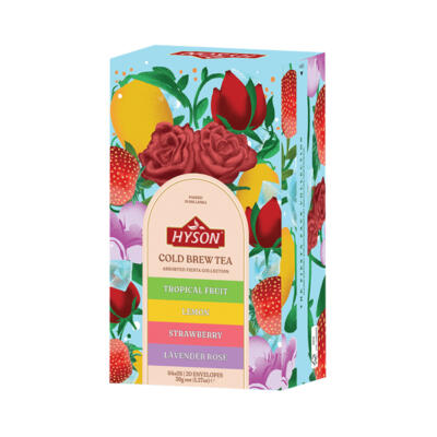 HYSON Cold Brew Tea Assorted, čierny a zelený čaj s príchuťou 37g (20 porcií)