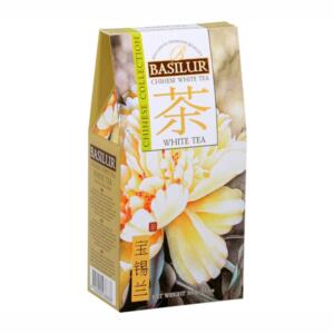 Čínsky biely čaj čaj exkluzívnej kvality BASILUR Chinese White Tea 100 gramov v papierovej krabičke