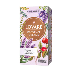 Upokojujúca kombinácia tymianu a levandule v bylinkovom čaji LOVARÉ Provence Dreams 24 vrecúšok.