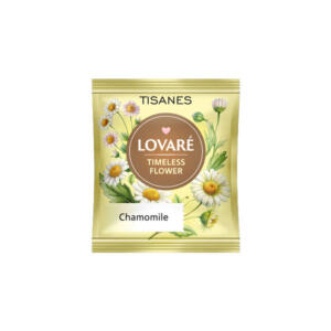 Prémiový bylinkový porciovaný čaj značky LOVARÉ, Timeless Flower 24 vrecúšok, 100% kamilky.