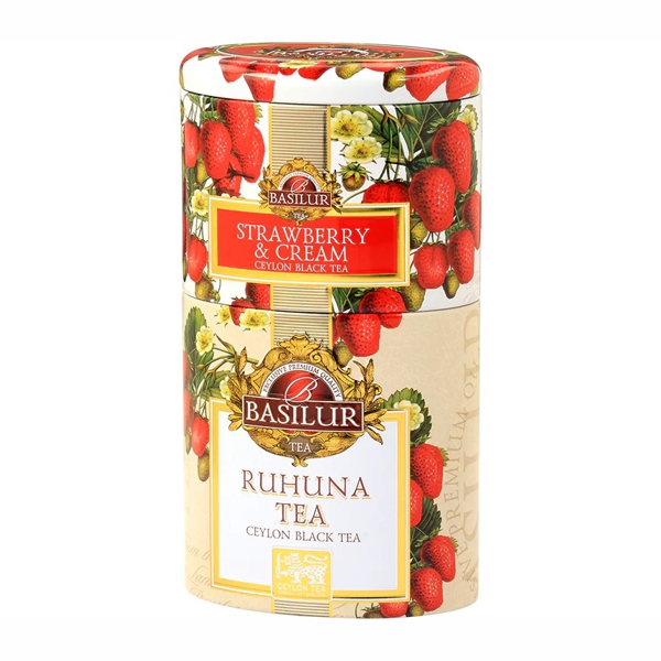 Elegantná dvojkombinácia sypaných čiernych čajov Basilur Strawberry & Ruhuna Black Ceylon Tea