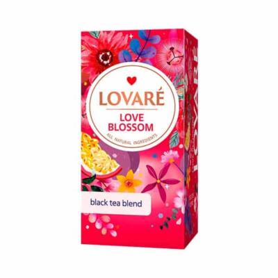 LOVARÉ Love Blossom, čierny čaj s príchuťou 48g (24 porcií)