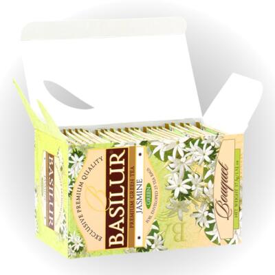 BASILUR Bouquet Jasmine, ochutený zelený čaj 37,5g (25x1,5g) – Obrázok 3