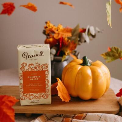 Granell Pumpkin Spice mletá ochutená káva 250g s príchuťou tekvicového jesenného korenia, 100% arabica