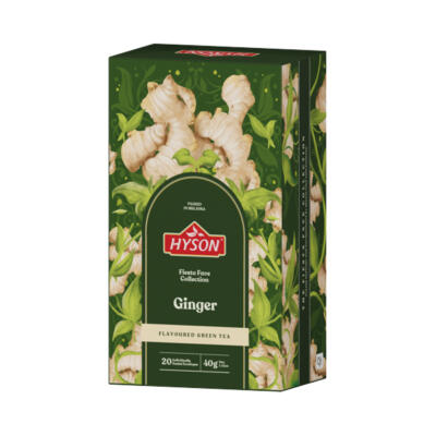 HYSON Ginger 32g, zelený čaj ochutený (20 porcií x 1,6g) – Obrázok 1