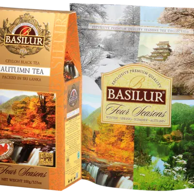 BASILUR Four Seasons Autumn Tea, čierny čaj ochutený 100g (Papierová Krabička) – Obrázok 3
