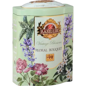 BASILUR Vintage Blossoms Floral Bouquet, zelený čaj ochutený 100g
