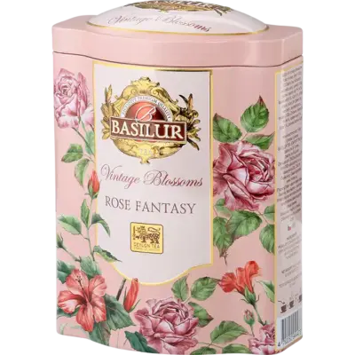BASILUR Vintage Blossoms Rose Fantasy, zelený čaj ochutený 100g – Obrázok 3