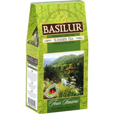 BASILUR Four Seasons Summer Tea, zelený čaj ochutený 100g (Papierová Krabička)