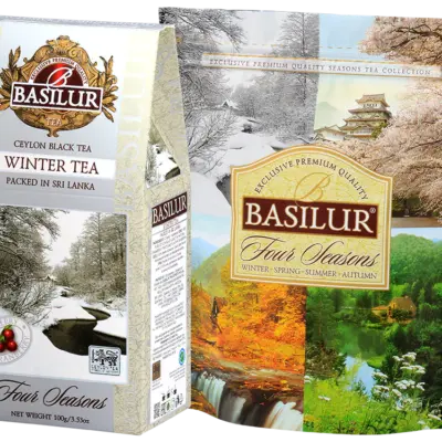 BASILUR Four Seasons Winter Tea, čierny čaj ochutený 100g (Papierová Krabička) – Obrázok 3
