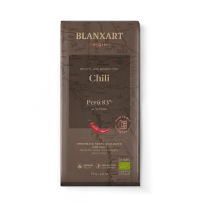 BLANXART Horká čokoláda PERÚ 83% s chilli, 75g