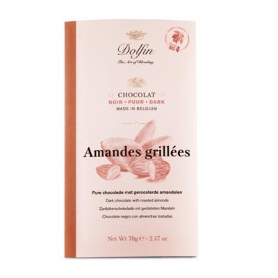 DOLFIN Horká čokoláda s praženými mandľami 70g