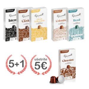 GRANELL Ultimate Espresso, degustačný set nespresso kapsúl, 6 druhov (50+10 kapsúl)