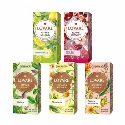 LOVARÉ set čajov RELAX, 5 druhov x 24 porcií (120 vrecúšok)