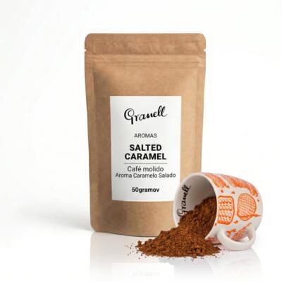 Granell SLANÝ KARAMEL, ochutená 100% arabika, mletá káva, 50g vzorka