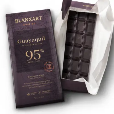 BLANXART Horká čokoláda GUAYAQUIL 95%, 75g – Obrázok 3