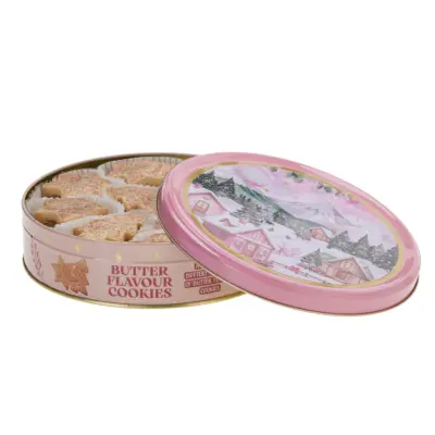 BECKY´S Soft Wishes Ružová plechovka s maslovými sušienkami 340g