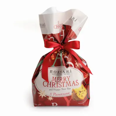 BORSARI Panettone s hrozienkami a kandizovaným ovocím “Merry Christmas” 750g